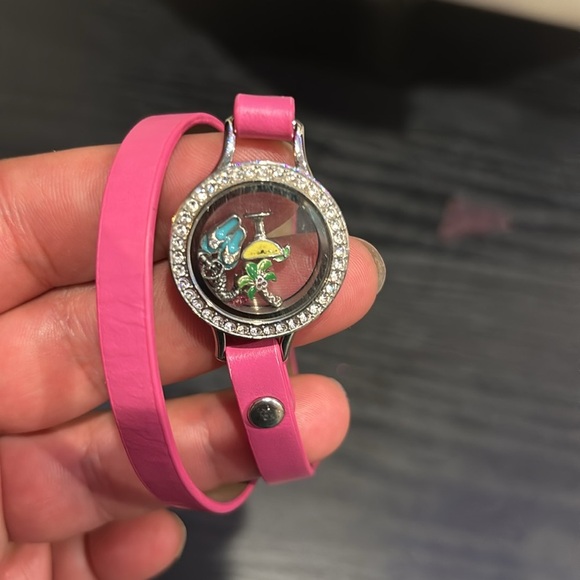 Origami owl Pink Double Wrap Bracelet with Crystal Accents - Picture 4 of 4